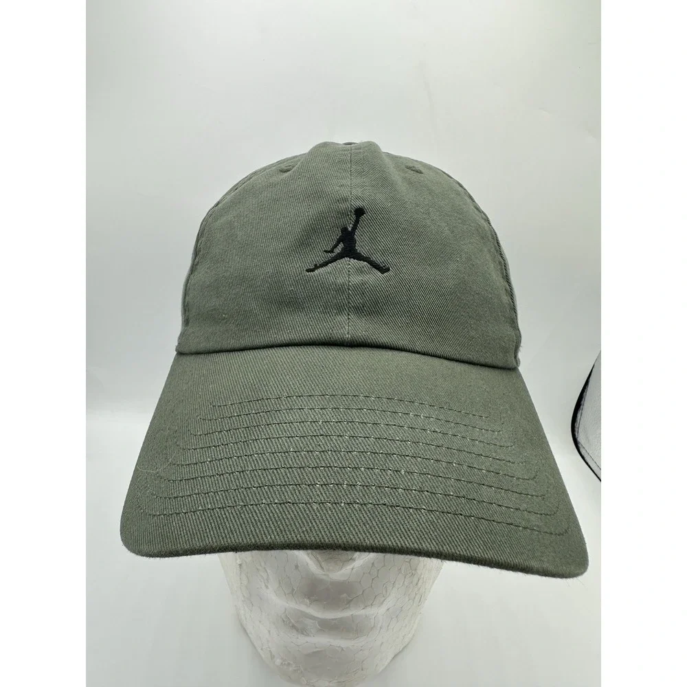 Air Jordan Jumpman Dad Hat Olive Green Black Logo Adjustable Strapback OSFM